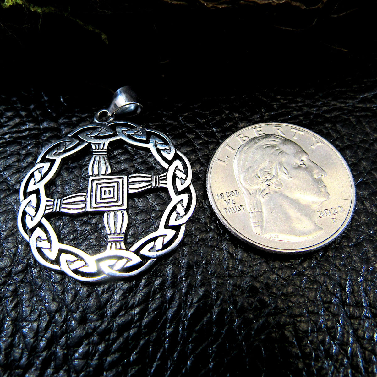 Solid 925 Sterling Silver Brigid’s Cross Pendant - Celtic Protection Amulet - Irish Goddess Jewelry