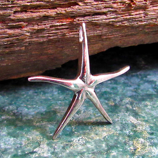 925 Starfish Slide Pendant – Solid Sterling Silver Ocean Inspired Jewelry - Beach Lover Gift