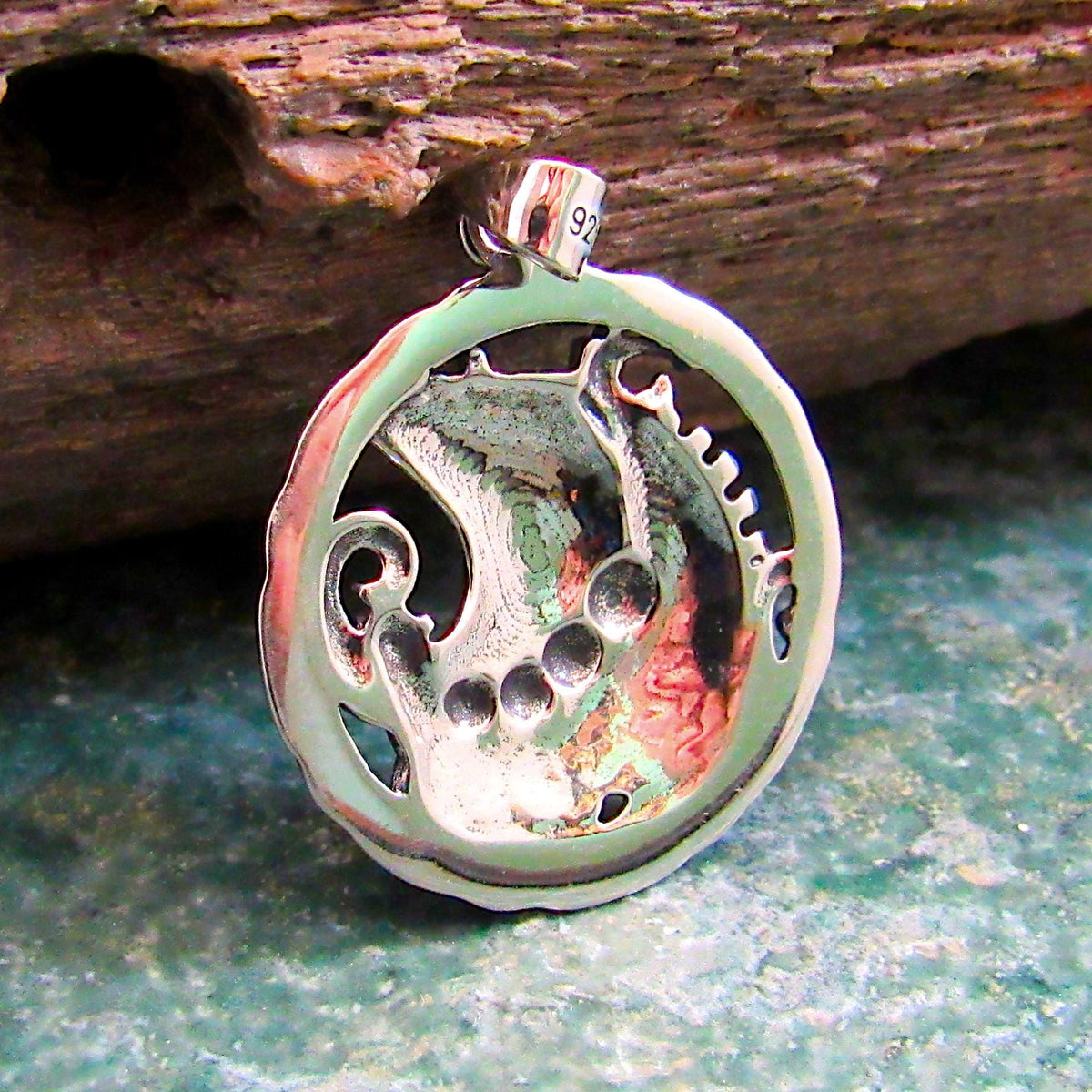 925 Viking Ship Pendant Necklace - Solid Sterling Silver Norse Longboat Ocean Scene Amulet