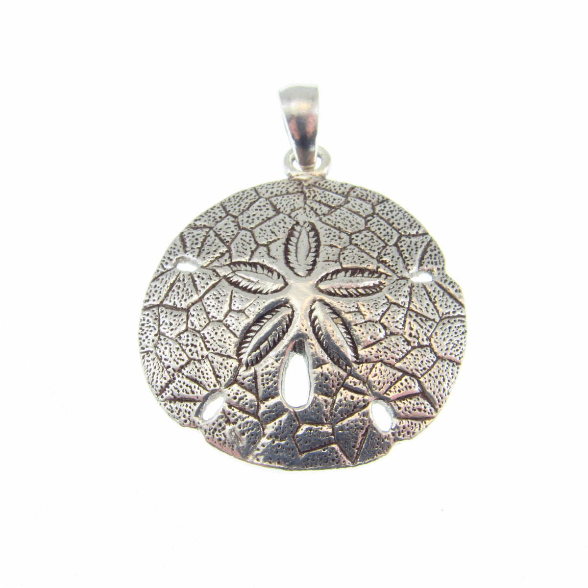 925 Sand Dollar Pendant Necklace - Solid Sterling Silver Unisex Sailorcore Jewelry Gift For Men