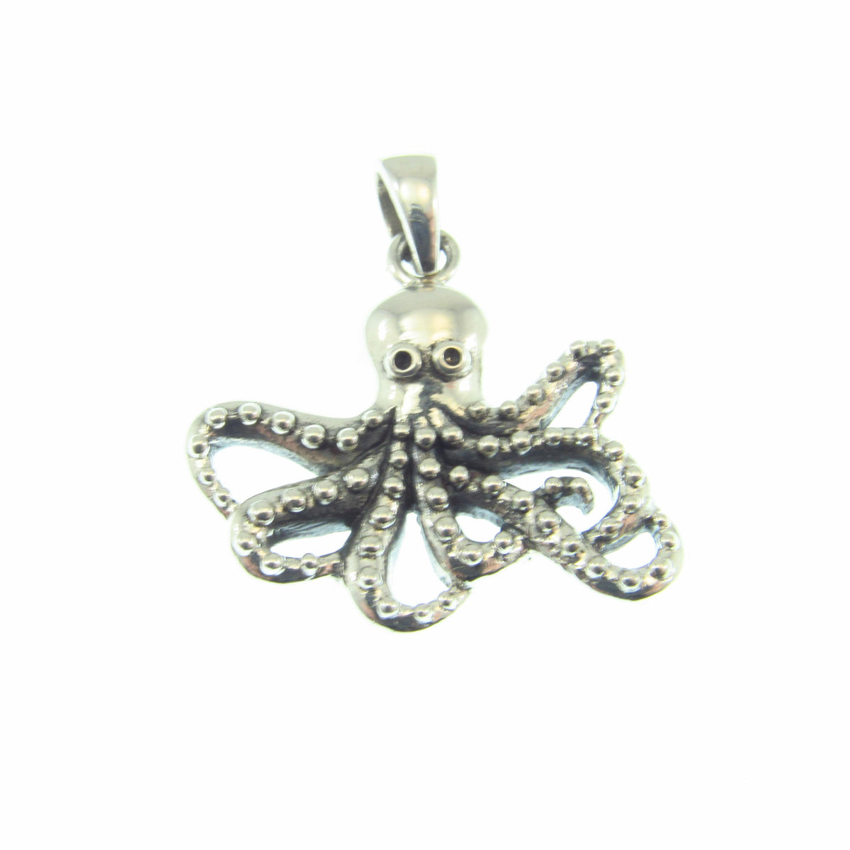 925 Octopus Pendant Necklace, Solid Sterling Silver Nautical Ocean Charm, Sea Creature Jewelry