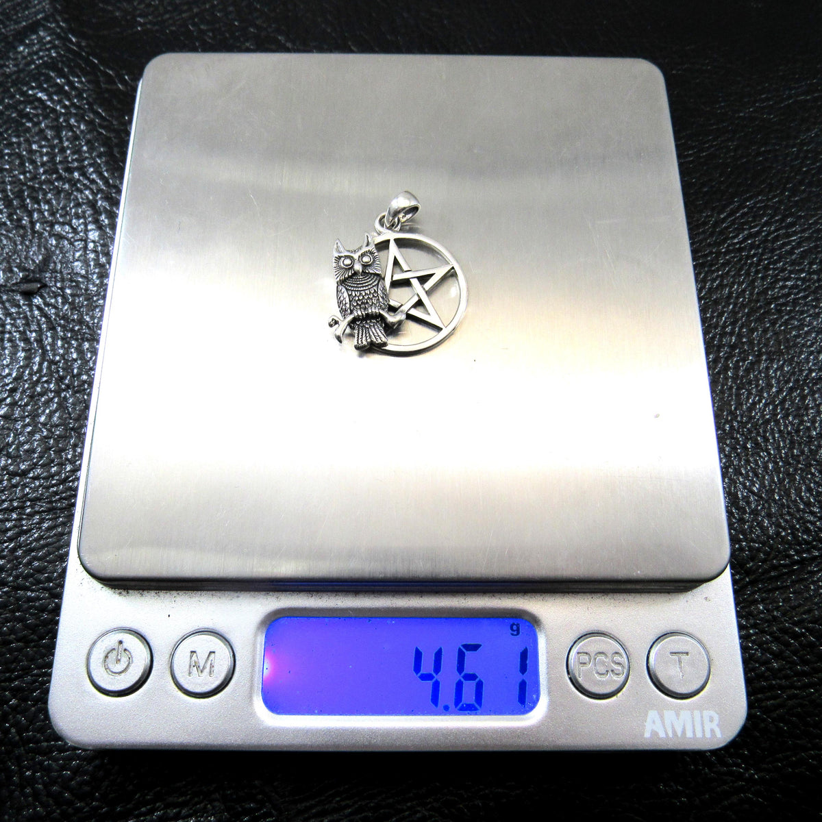 Owl of Wisdom Pentagram Talisman – Gothic Protection Pendant in Solid 925 Sterling Silver