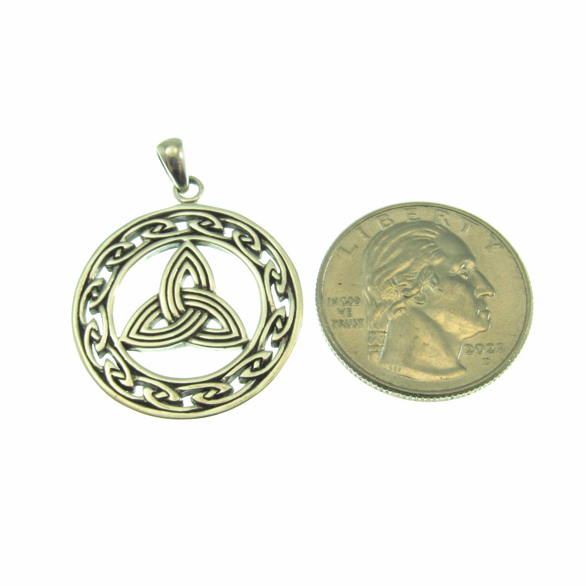Eternal Triquetra Talisman Pendant Necklace – Celtic Trinity Knot Protection Amulet in Solid 925 Sterling Silver