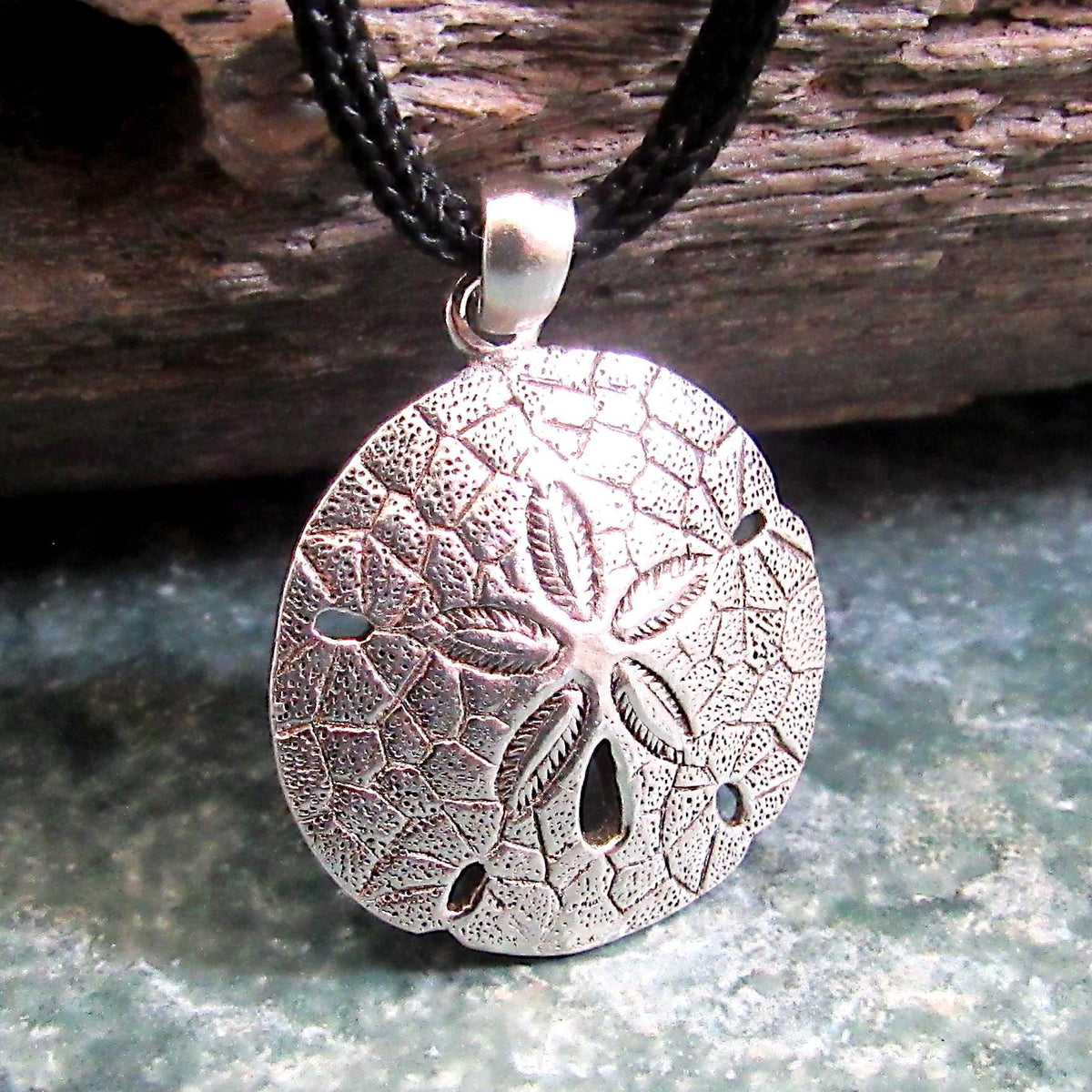 925 Sand Dollar Pendant Necklace - Solid Sterling Silver Unisex Sailorcore Jewelry Gift For Men