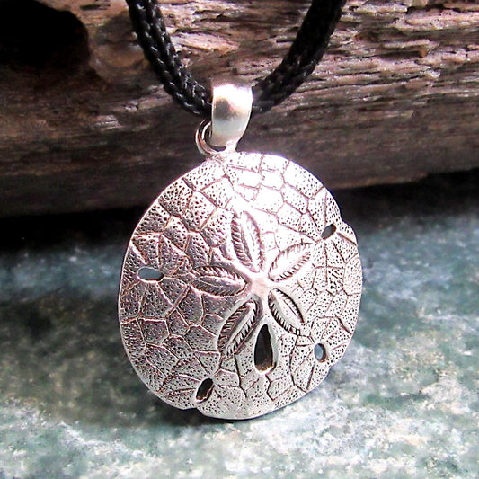 925 Sand Dollar Pendant Necklace - Solid Sterling Silver Unisex Sailorcore Jewelry Gift For Men