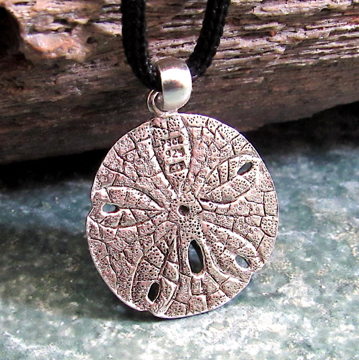 925 Sand Dollar Pendant Necklace - Solid Sterling Silver Unisex Sailorcore Jewelry Gift For Men