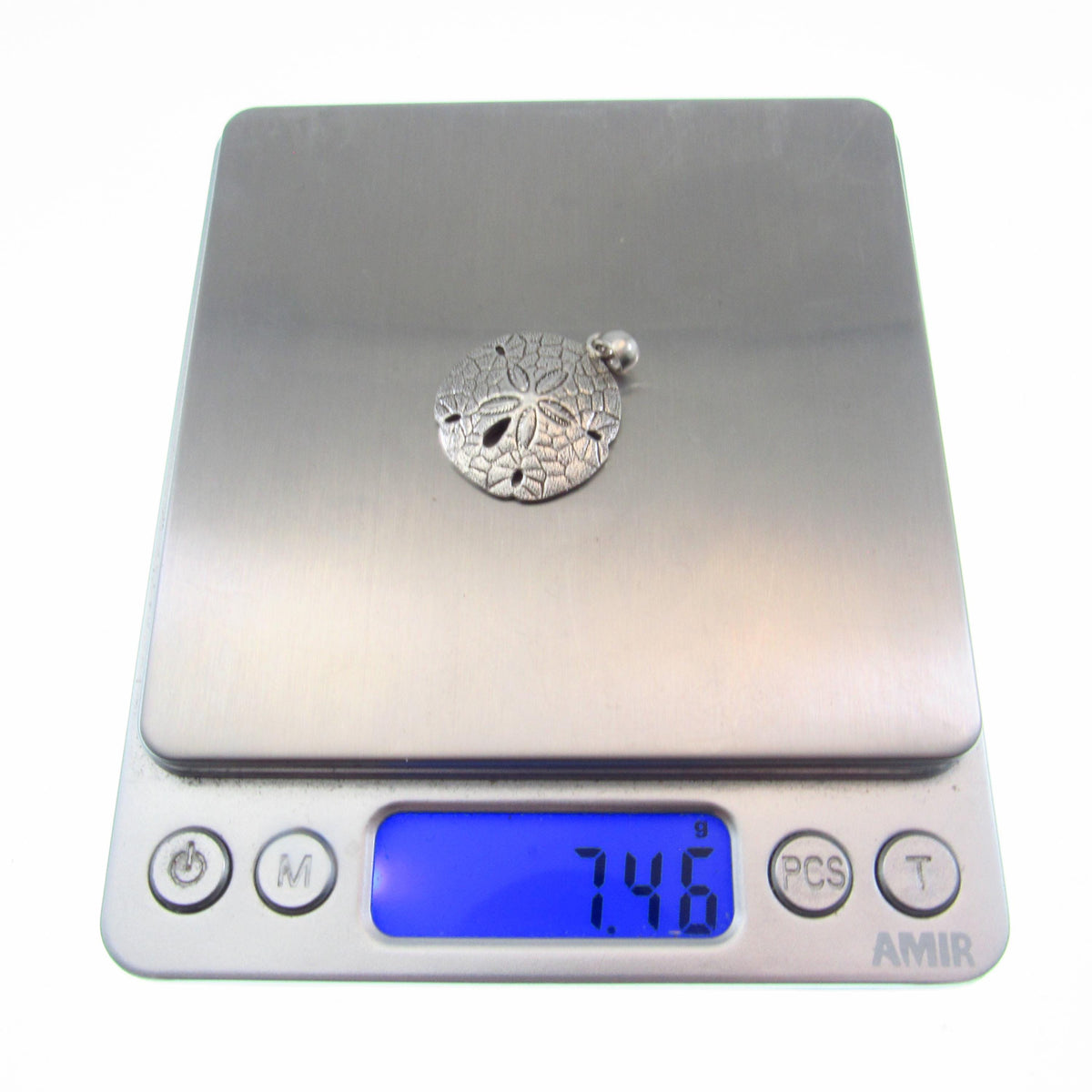 925 Sand Dollar Pendant Necklace - Solid Sterling Silver Unisex Sailorcore Jewelry Gift For Men