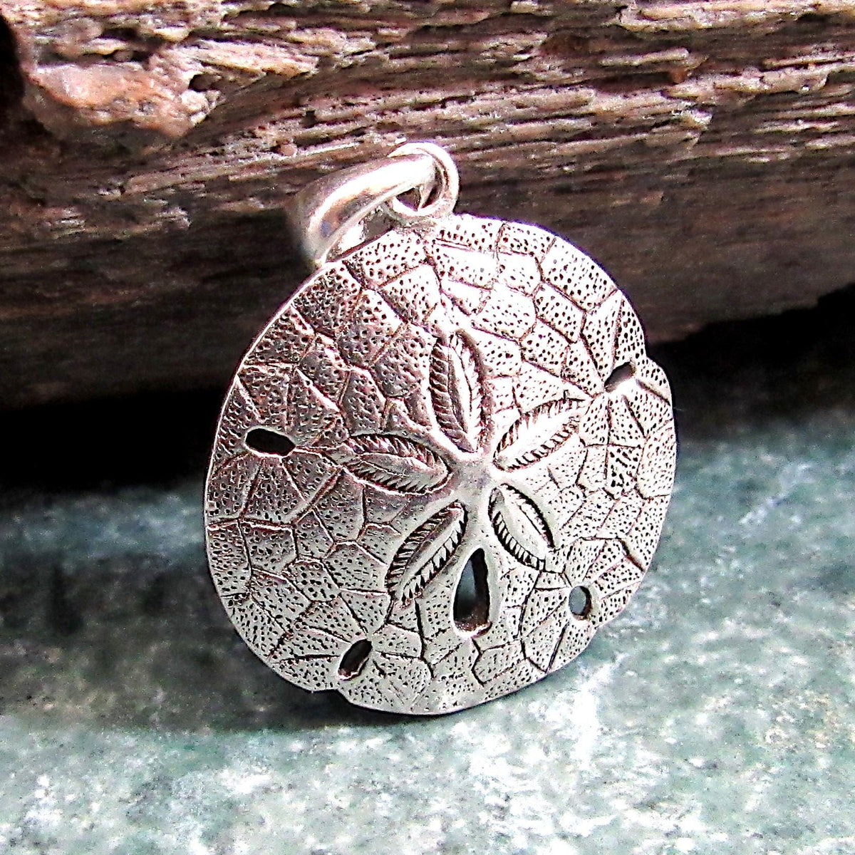 925 Sand Dollar Pendant Necklace - Solid Sterling Silver Unisex Sailorcore Jewelry Gift For Men