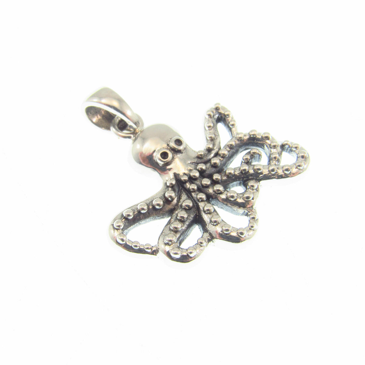 925 Octopus Pendant Necklace, Solid Sterling Silver Nautical Ocean Charm, Sea Creature Jewelry
