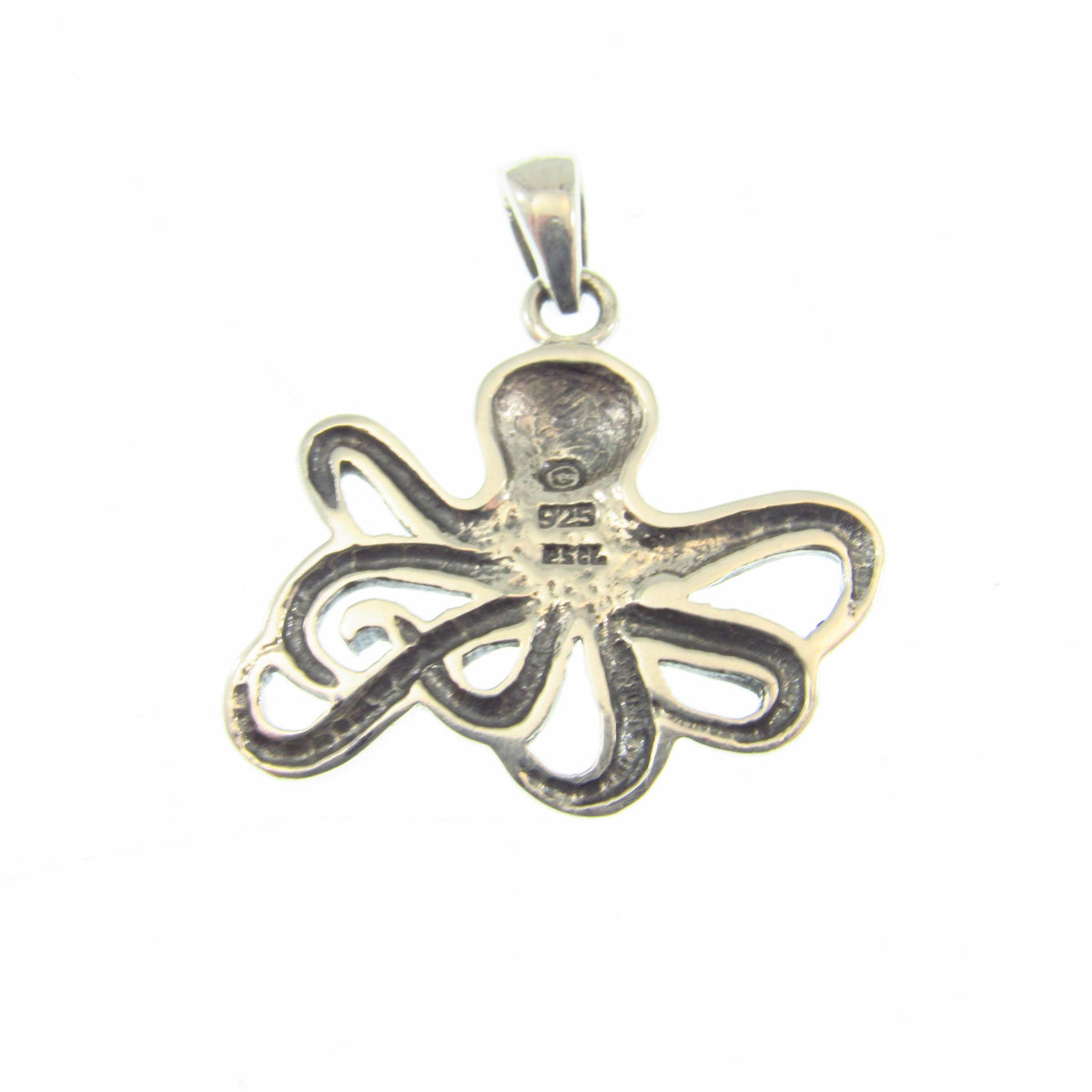 925 Octopus Pendant Necklace, Solid Sterling Silver Nautical Ocean Charm, Sea Creature Jewelry