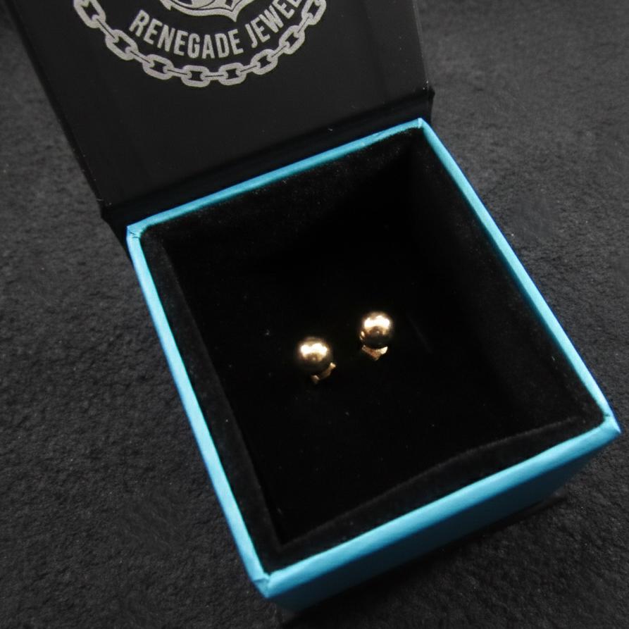 Solid 14k Yellow Gold Ball Stud Earrings – Round Spheres – 2mm 3mm 4mm 5mm 6mm 7mm 8mm – Minimalist Studs for Men & Women