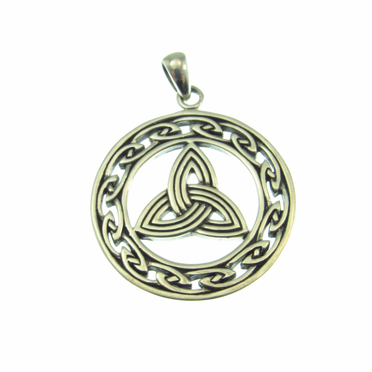 Eternal Triquetra Talisman Pendant Necklace – Celtic Trinity Knot Protection Amulet in Solid 925 Sterling Silver