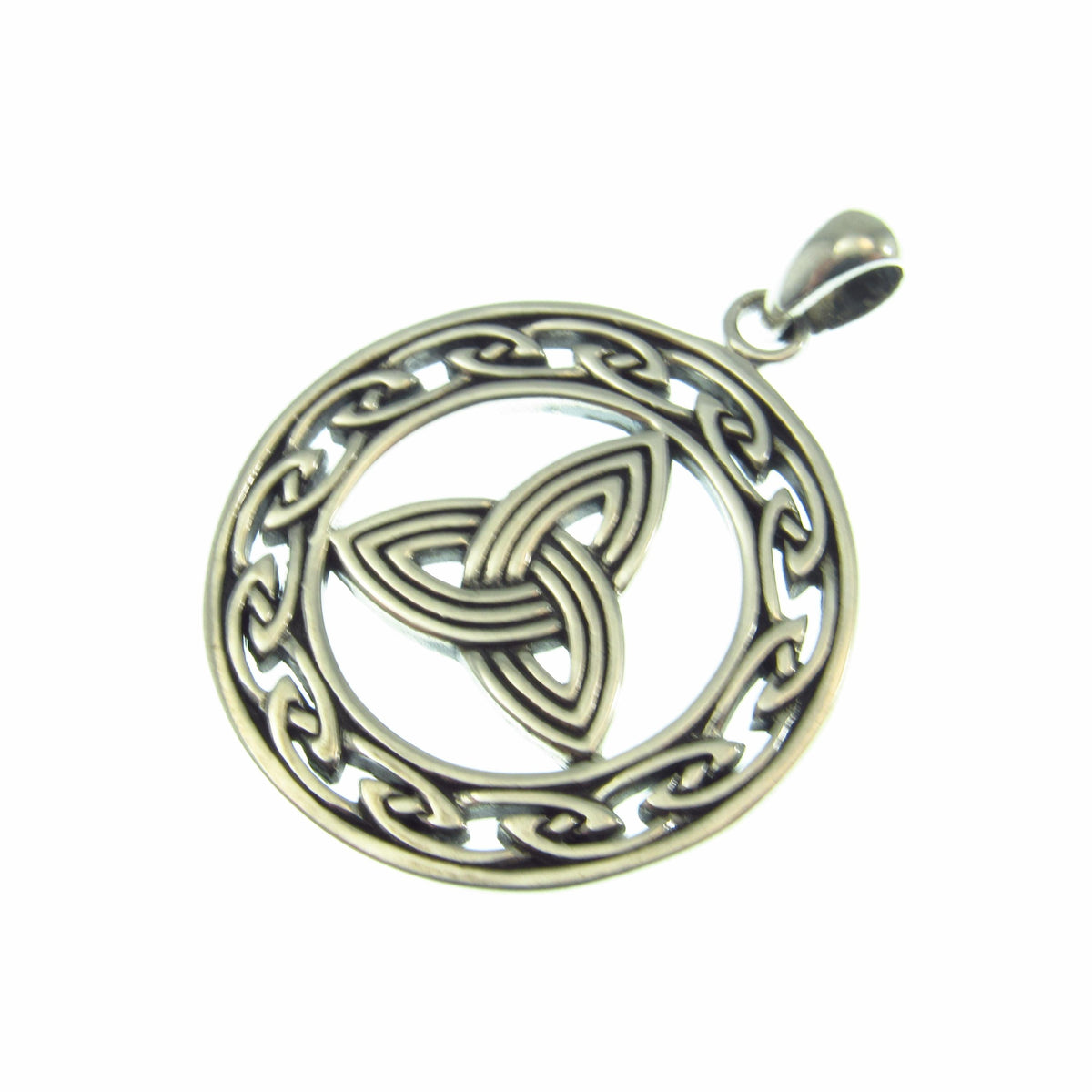 Eternal Triquetra Talisman Pendant Necklace – Celtic Trinity Knot Protection Amulet in Solid 925 Sterling Silver