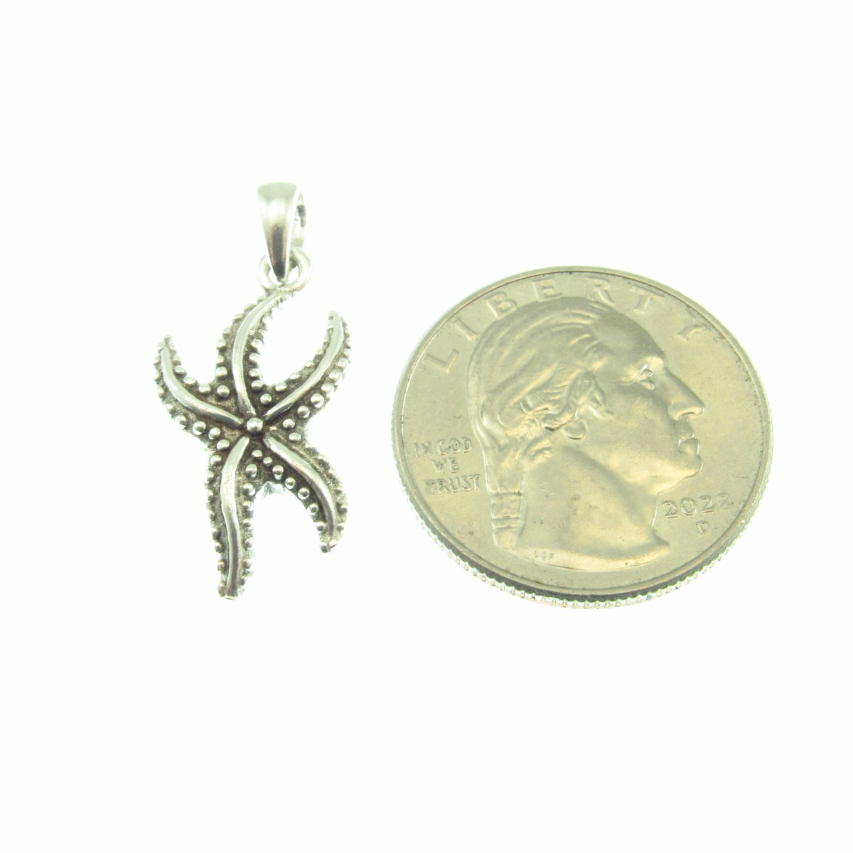 Solid 925 Sterling Silver Starfish Pendant - Nautical Ocean Charm - Sea Life Jewelry