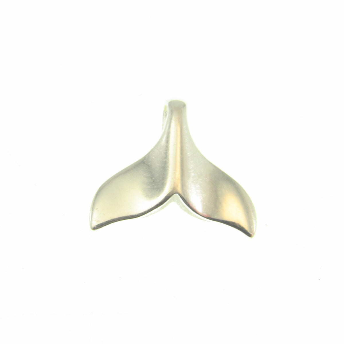 Solid 925 Sterling Silver Small Whale Tail Slide Pendant - Minimalist Ocean Necklace Charm