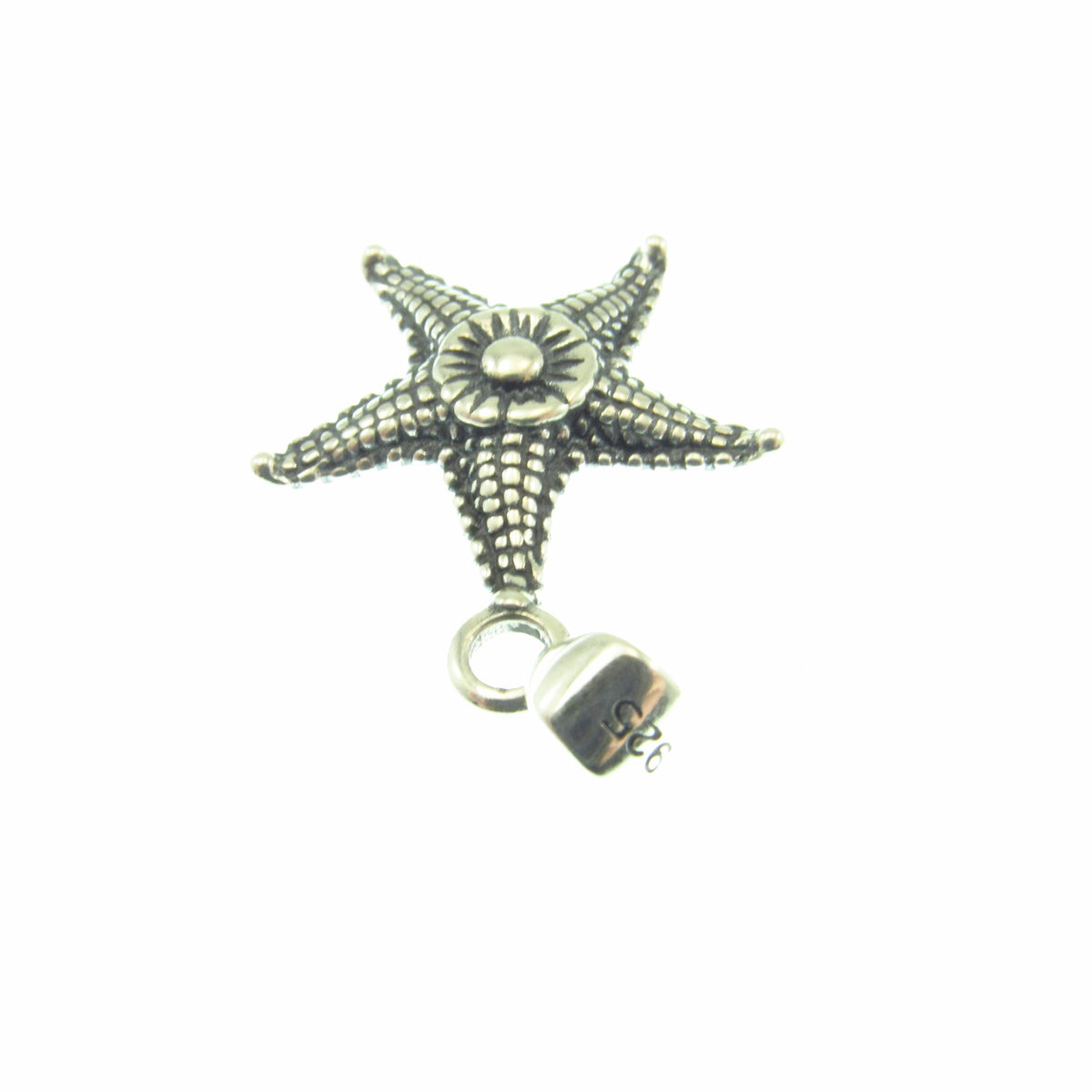 Solid 925 Sterling Silver Starfish Pendant - Textured Nautical Ocean Charm - Sea Life Jewelry