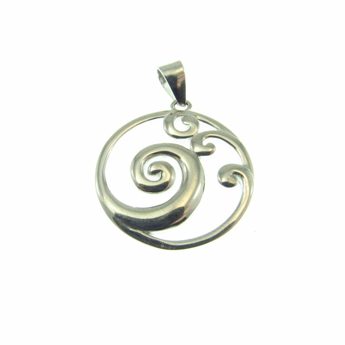 Solid 925 Sterling Silver Ocean Wave Pendant – Beach Necklace Charm - Sea Surfer Jewelry