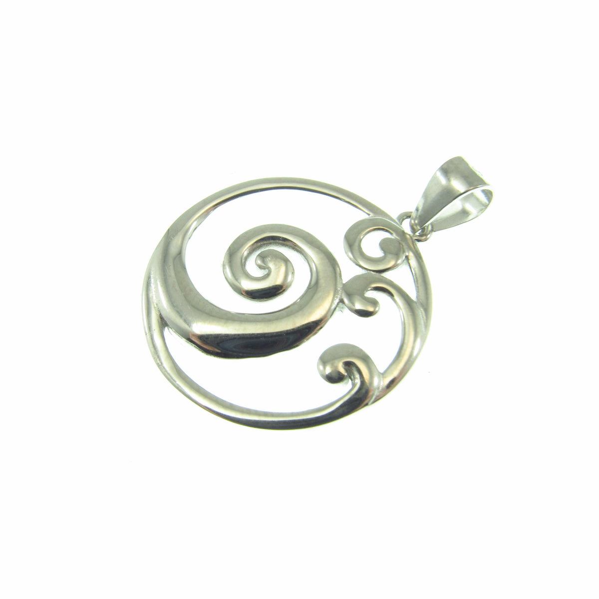 Solid 925 Sterling Silver Ocean Wave Pendant – Beach Necklace Charm - Sea Surfer Jewelry