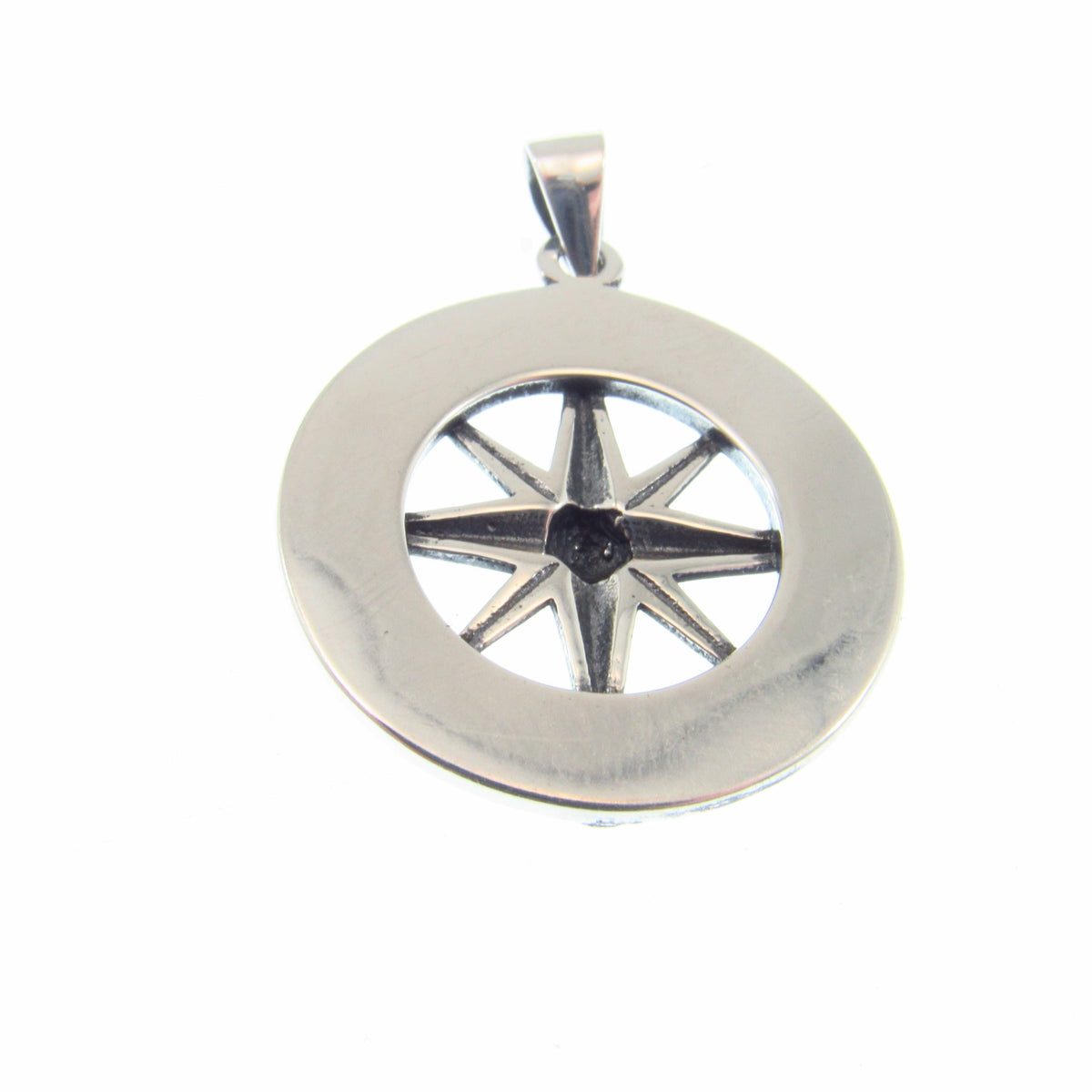 Solid 925 Sterling Silver Compass Pendant – Nautical Rose of the Winds Symbol – Sailor Jewelry Charm