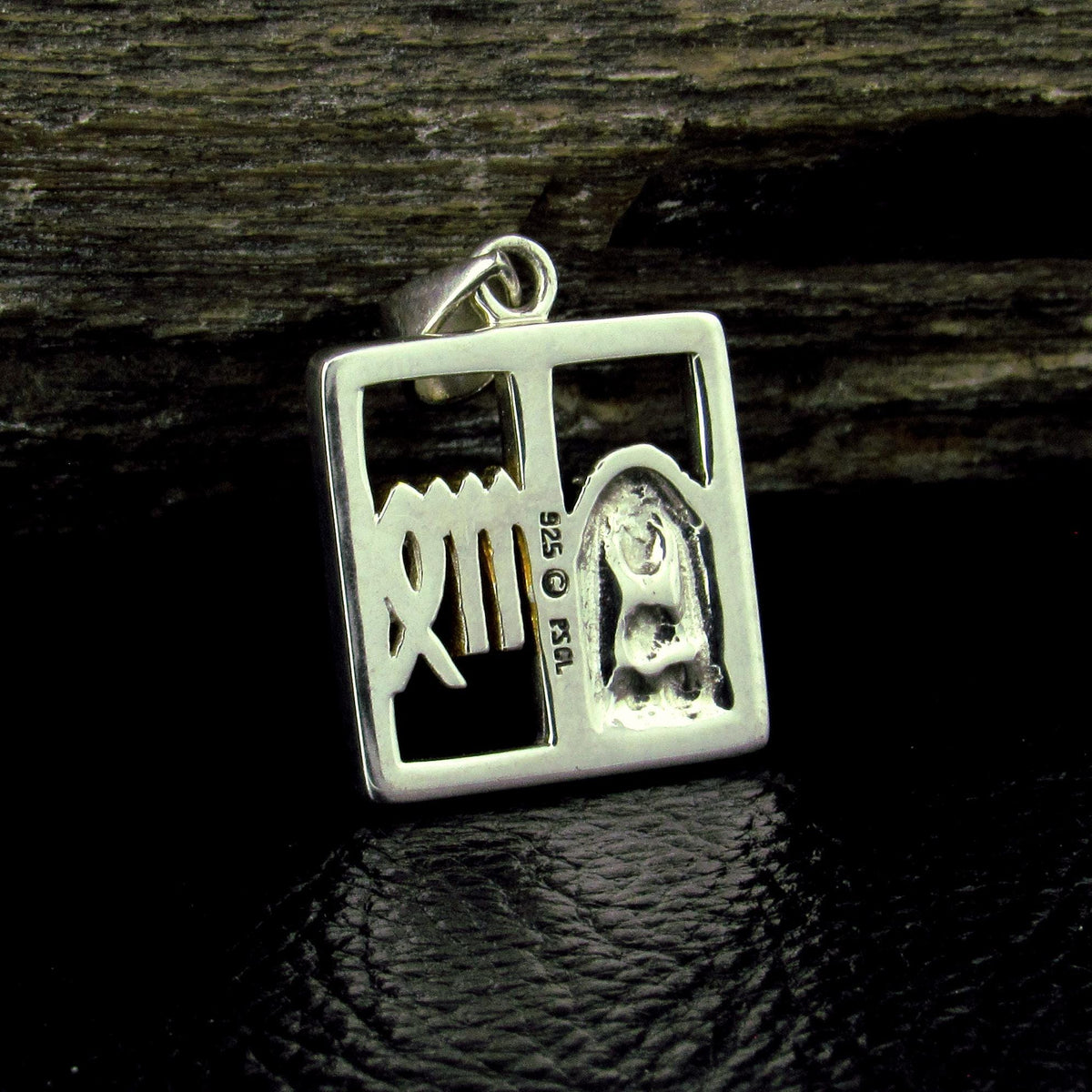 Solid 925 Sterling Silver Virgo Zodiac Pendant With 14K Gold Accents, Virgo Astrology Jewelry