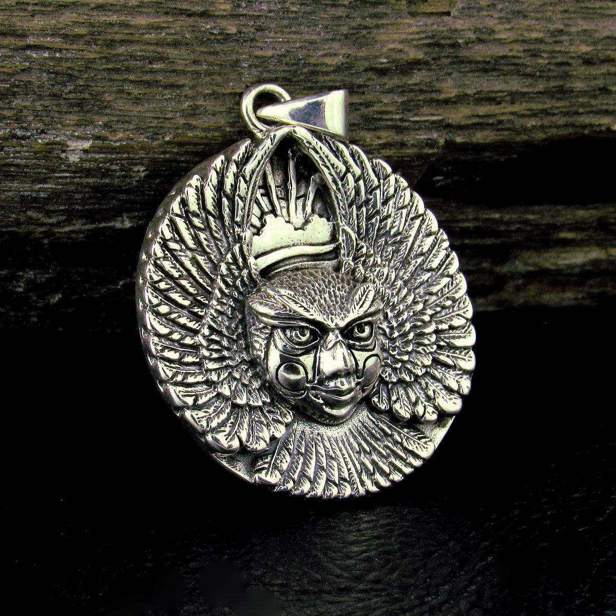 Solid 925 Sterling Silver Ariel Bird Goddess Pendant – Oberon Zell Mythical Winged Pagan Amulet