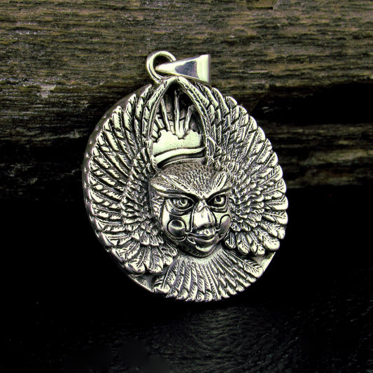 Solid 925 Sterling Silver Ariel Bird Goddess Pendant – Oberon Zell Mythical Winged Pagan Amulet