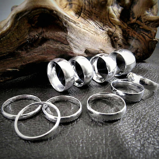 Solid 925 Sterling Silver Domed Ring – Classic Wedding Band, Wide Thumb Ring, Unisex Statement Ring 2mm–15mm, Sizes 4-15