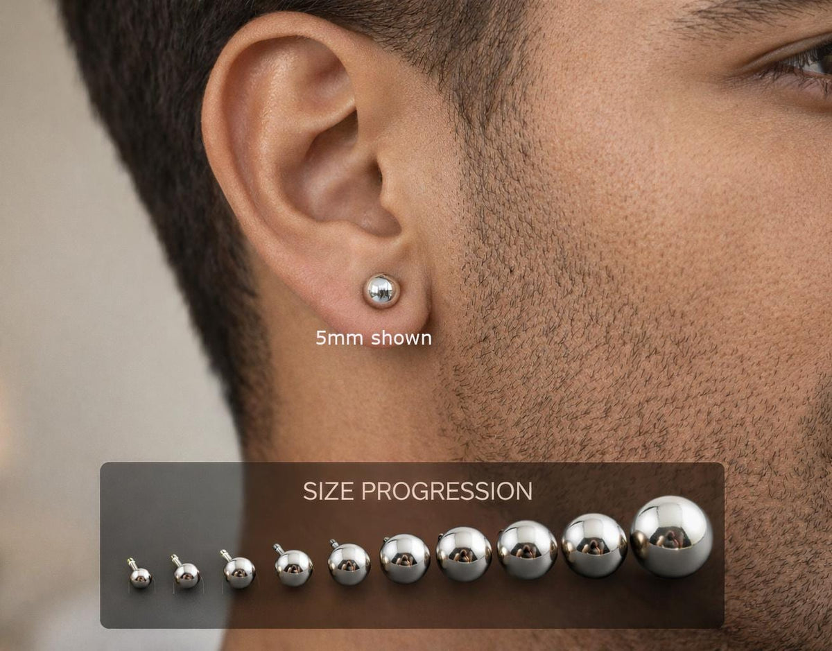 Solid 925 Sterling Silver Ball Stud Earrings – Round Spheres – 2mm 3mm 4mm 5mm 6mm 7mm 8mm 9mm 10mm 11mm – Simple Studs for Men & Women