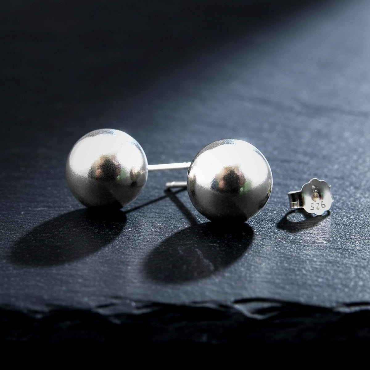 Solid 925 Sterling Silver Ball Stud Earrings – Round Spheres – 2mm 3mm 4mm 5mm 6mm 7mm 8mm 9mm 10mm 11mm – Simple Studs for Men & Women