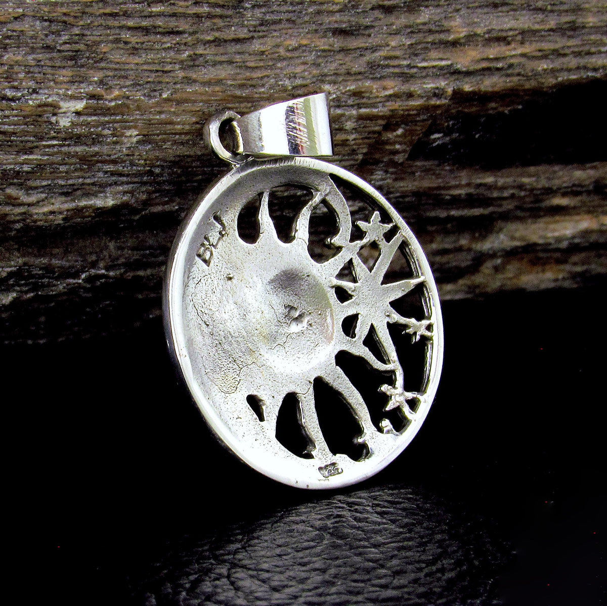 Solid 925 Sterling Silver Sun and Moon Face Pendant, Cosmic Stars Jewelry, Astrology Amulet