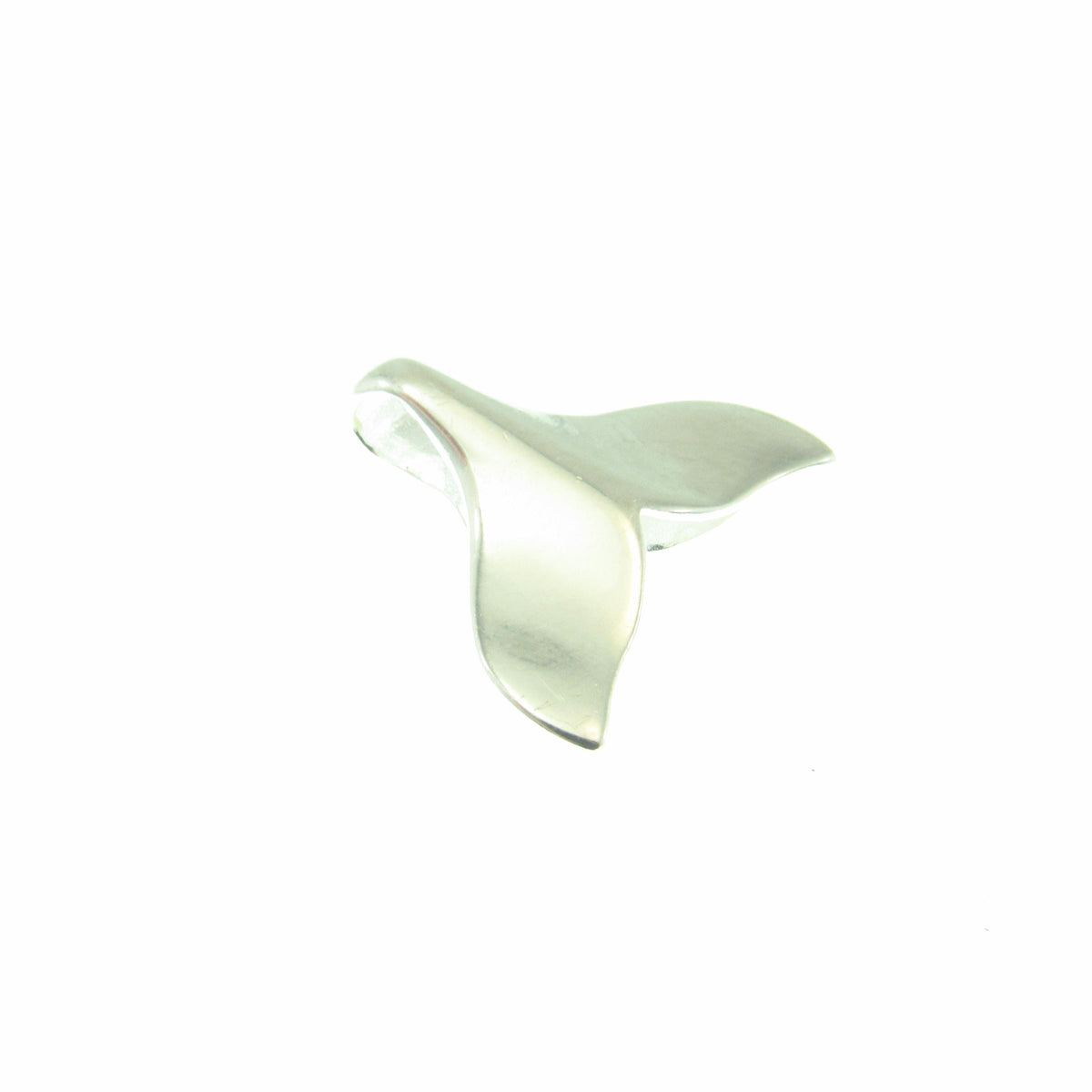 Solid 925 Sterling Silver Small Whale Tail Slide Pendant - Minimalist Ocean Necklace Charm