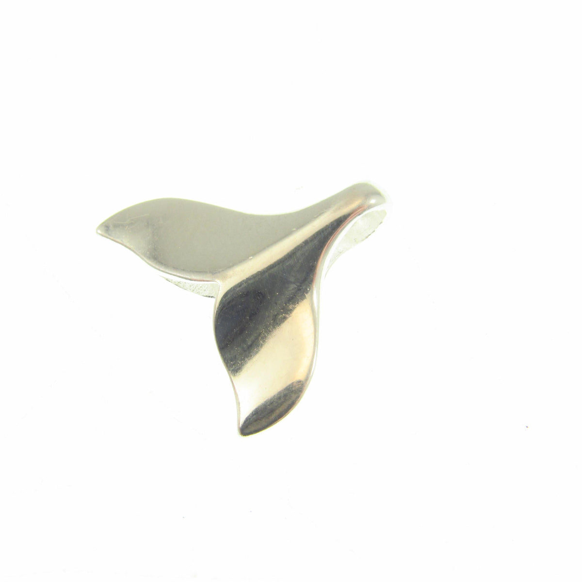 Solid 925 Sterling Silver Small Whale Tail Slide Pendant - Minimalist Ocean Necklace Charm