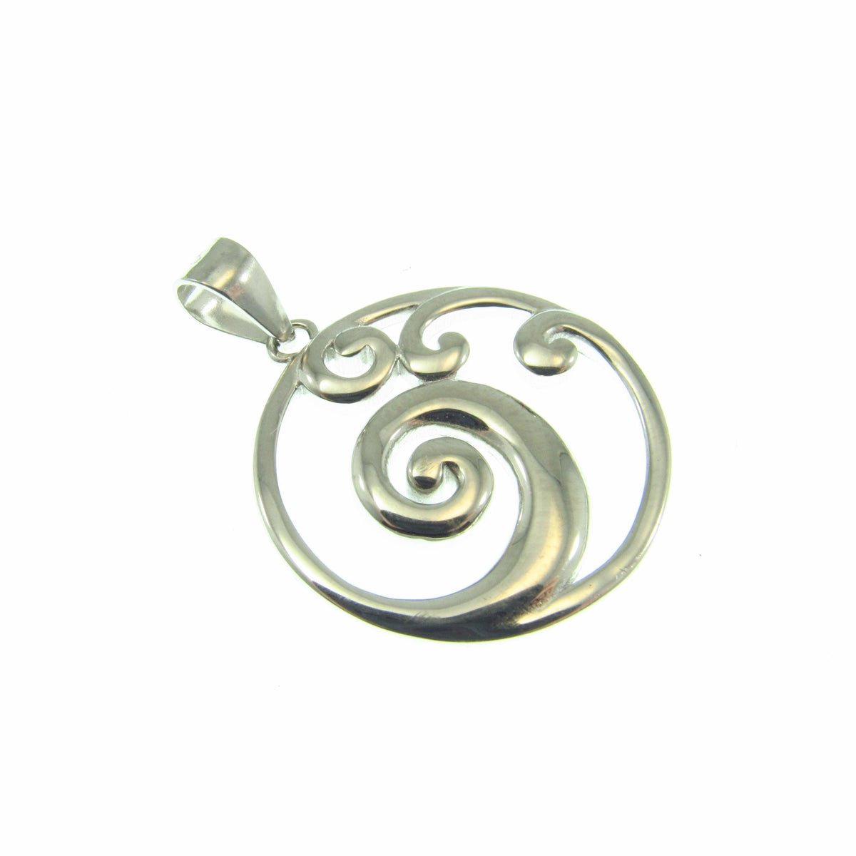 Solid 925 Sterling Silver Ocean Wave Pendant – Beach Necklace Charm - Sea Surfer Jewelry