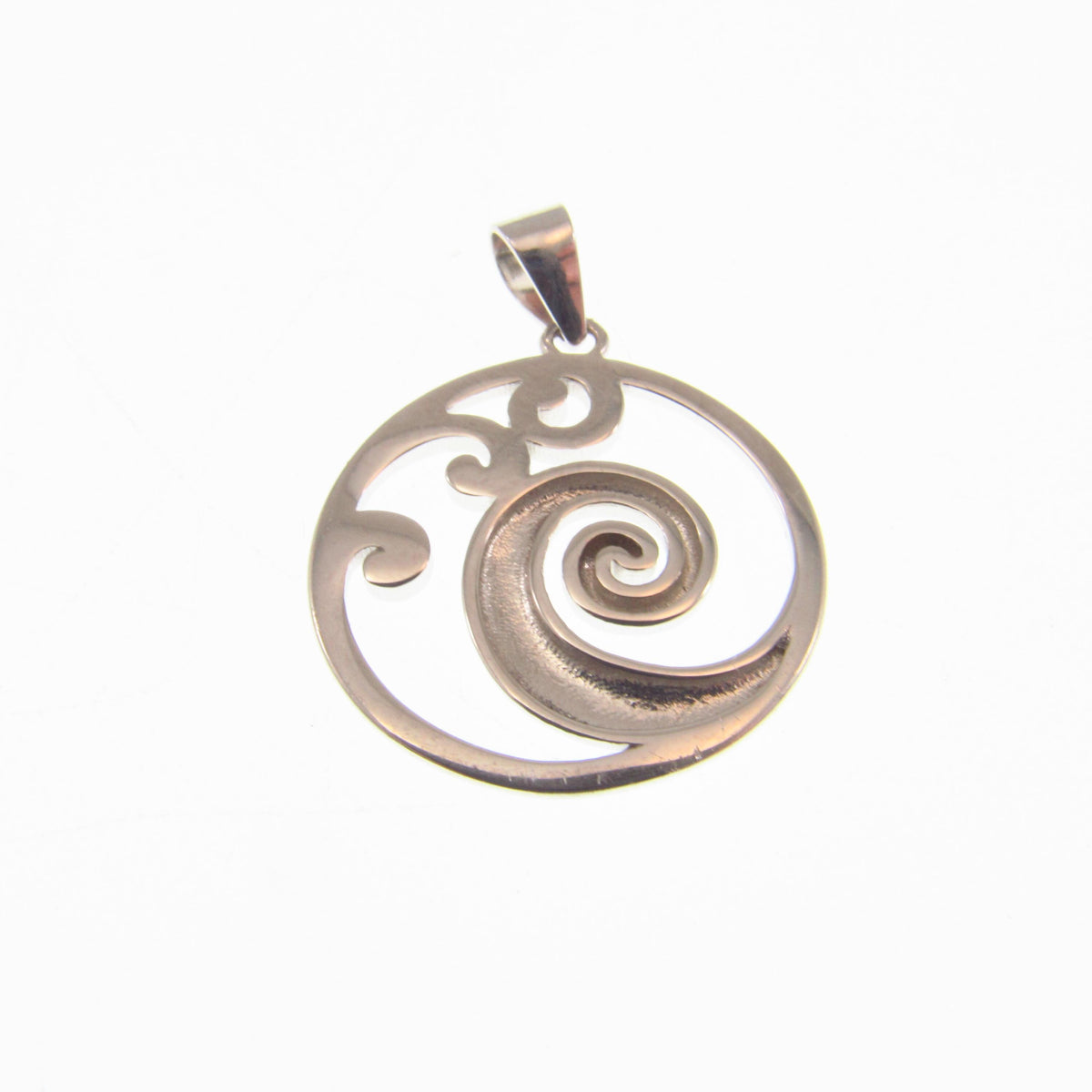 Solid 925 Sterling Silver Ocean Wave Pendant – Beach Necklace Charm - Sea Surfer Jewelry