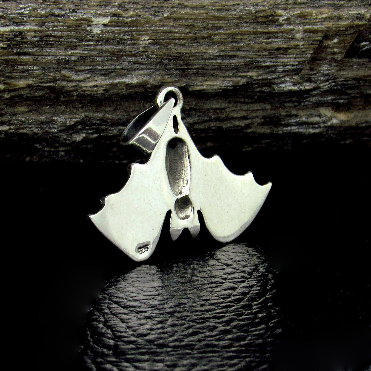 Solid 925 Sterling Silver Hanging Bat Pendant – Gothic Vampire Necklace Charm, Halloween Jewelry, Occult Gift for Men & Women, Bat Totem