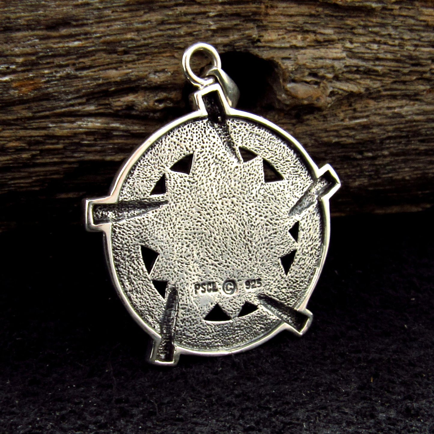 Solid 925 Sterling Silver Universal Broom Pentacle Pendant with Zodiac Symbols, Pagan Jewelry Amulet