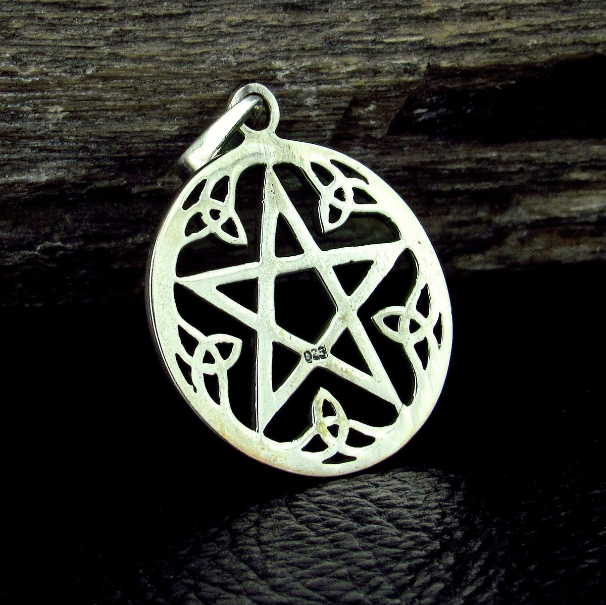 Solid 925 Sterling Silver Celtic Pentacle Pendant - Trinity Knot Pentagram Talisman - Pagan Jewelry Amulet