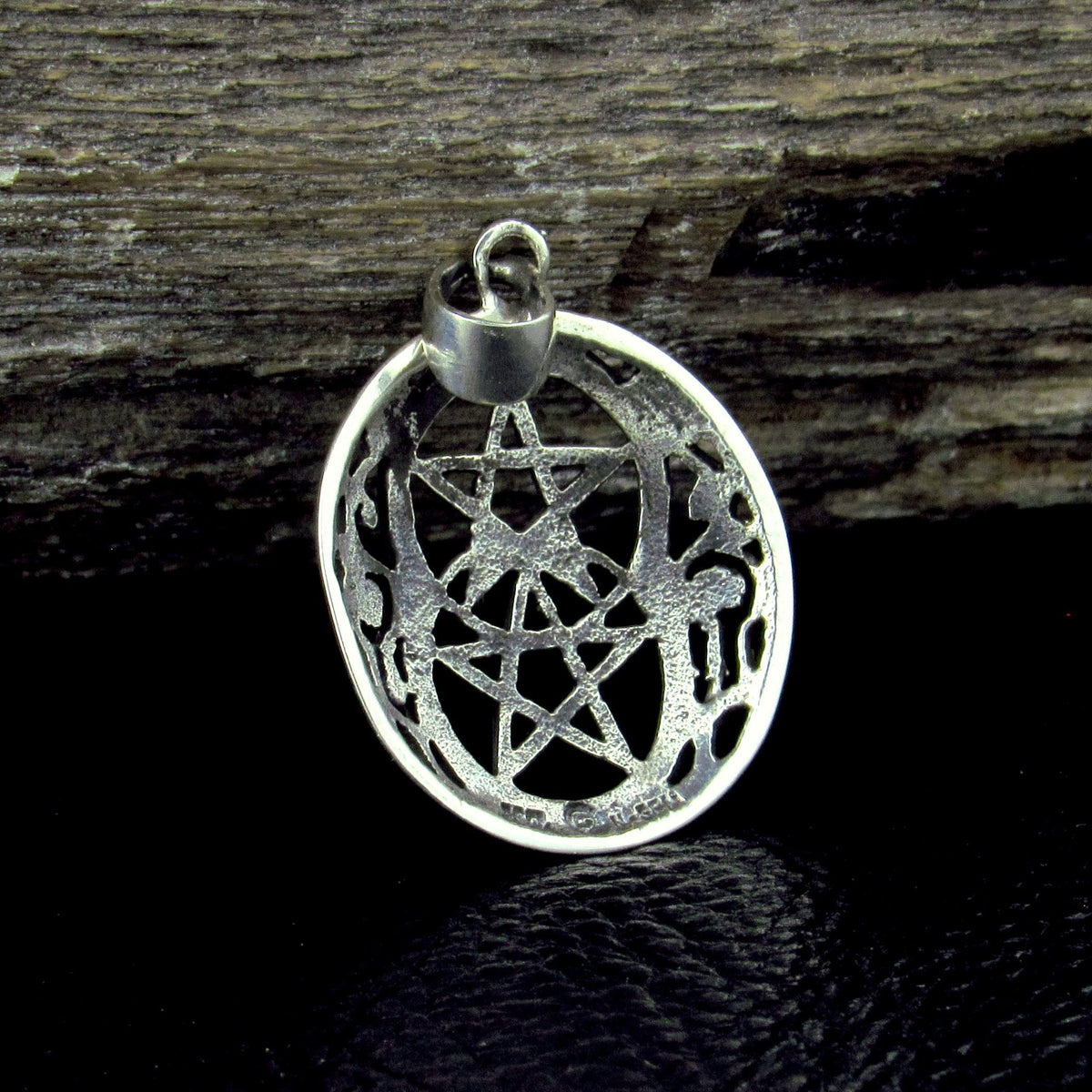Solid 925 Sterling Silver Double Pentacle Pendant, Wiccan Protection Pentagram, Dual Star Talisman