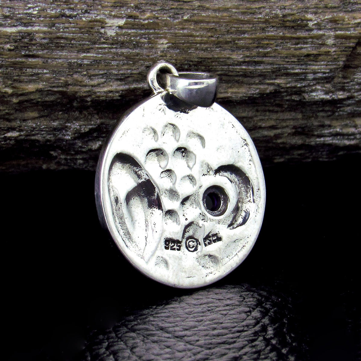 Solid 925 Sterling Silver Celestial Sun Moon Stars Pendant – Crescent Moon with Gemstone