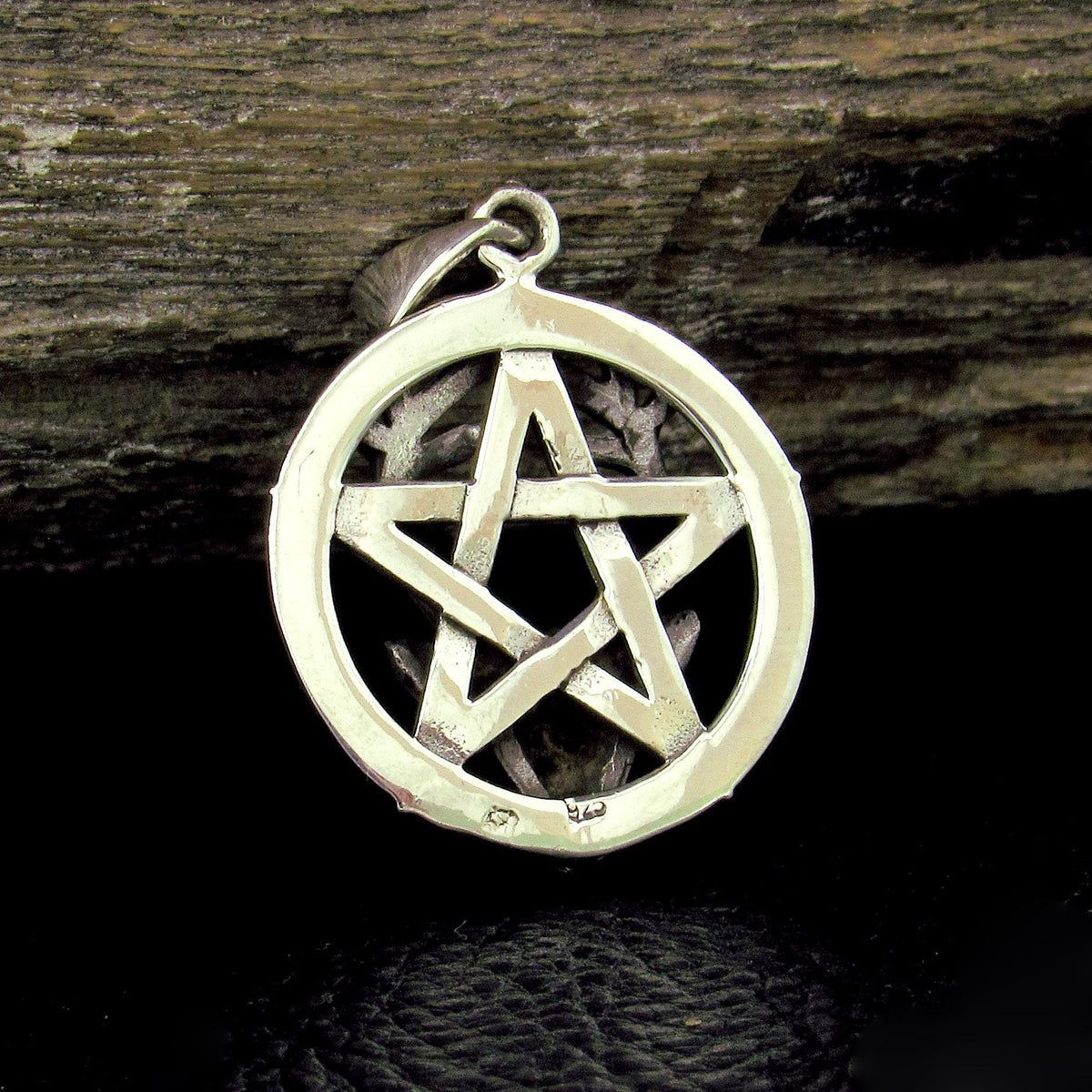 Solid 925 Sterling Silver Horned God Pentagram Pendant – Cernunnos Stag Pentacle, Pagan Protection Amulet