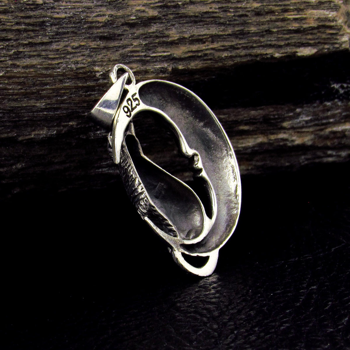 Solid 925 Sterling Silver Cat Familiar on Crescent Moon Pendant, Pagan Amulet, Witchy Jewelry