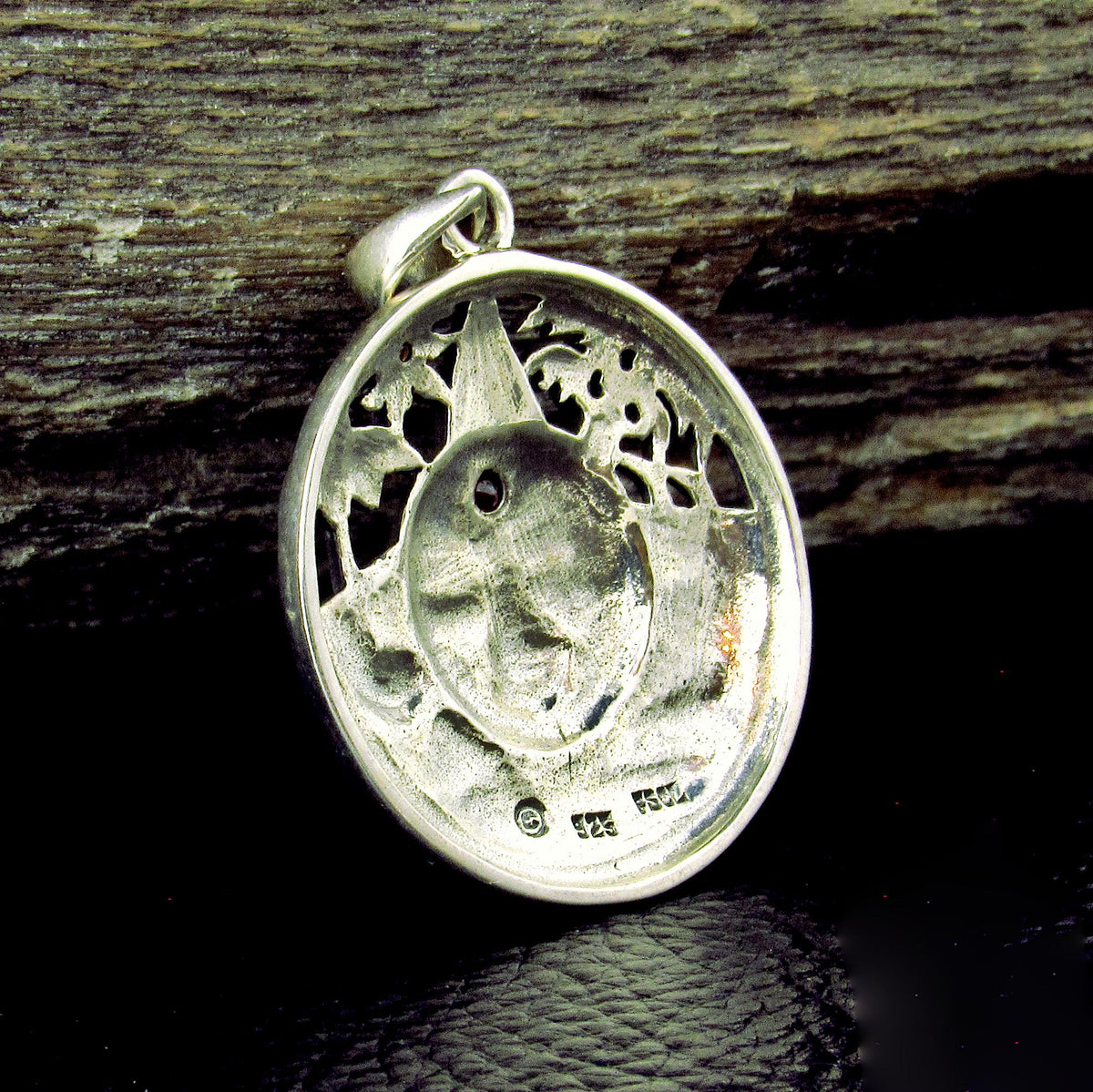 Solid 925 Sterling Silver Summer Sun Face Pendant with Ruby, Floral Solar Talisman