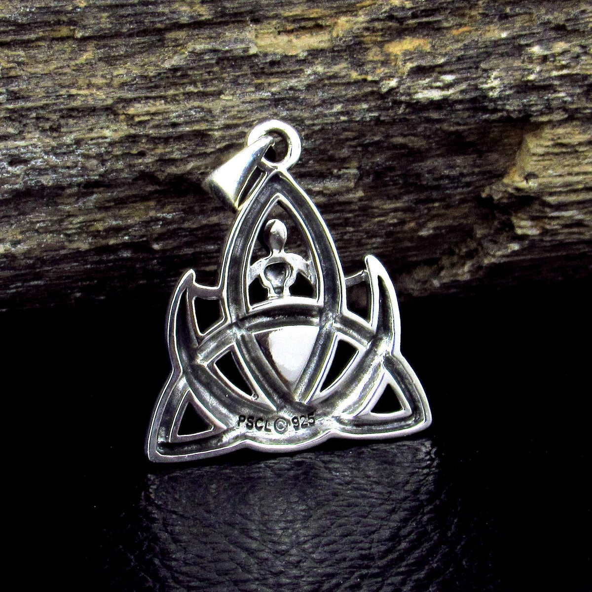 Solid 925 Sterling Silver Celtic Trinity Knot Pendant, Triquetra Goddess Awen Amulet