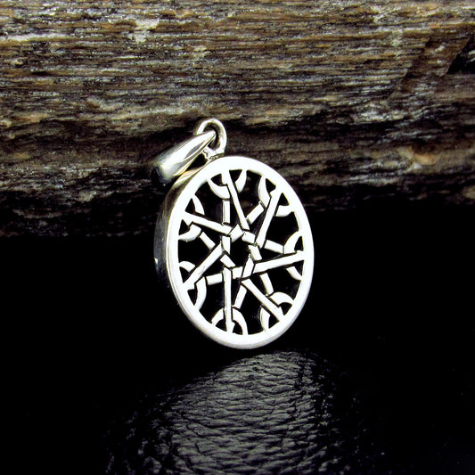 Solid 925 Sterling Silver Heptagram Fairy Star Pendant – Elven Faery 7 Pointed Wiccan Amulet