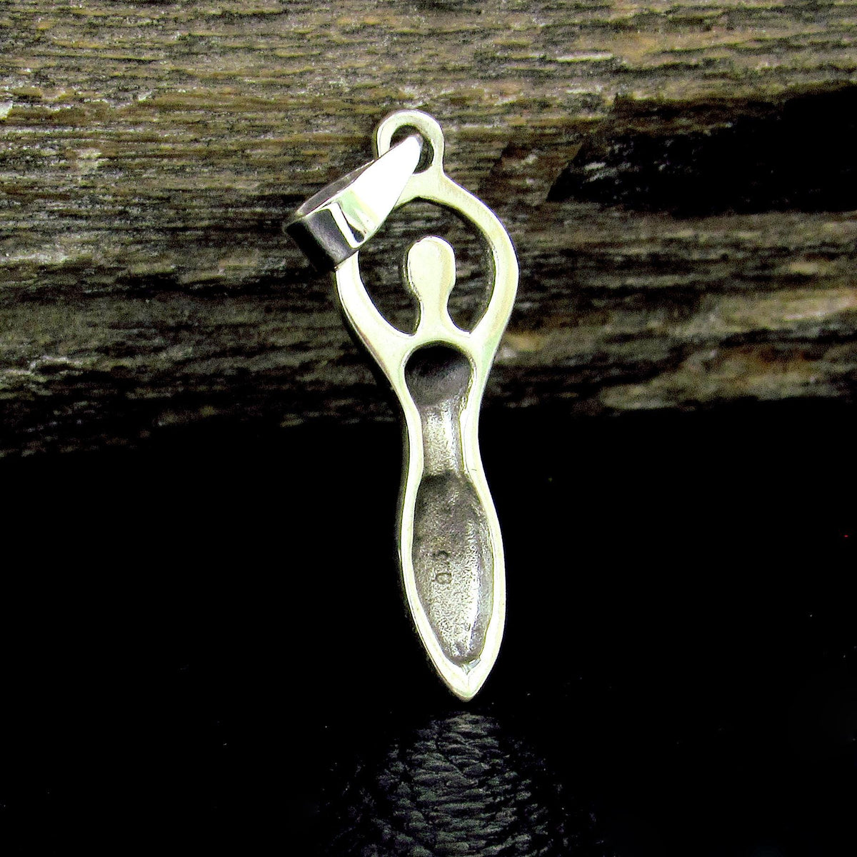 Solid 925 Sterling Silver Spiral Goddess Pendant – Feminine Energy Symbol, Divine Feminist Amulet