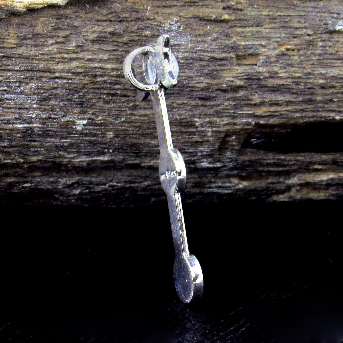 Solid 925 Sterling Silver Triple Moon Goddess Moonstone Pendant – Wiccan Pagan Lunar Symbol Amulet