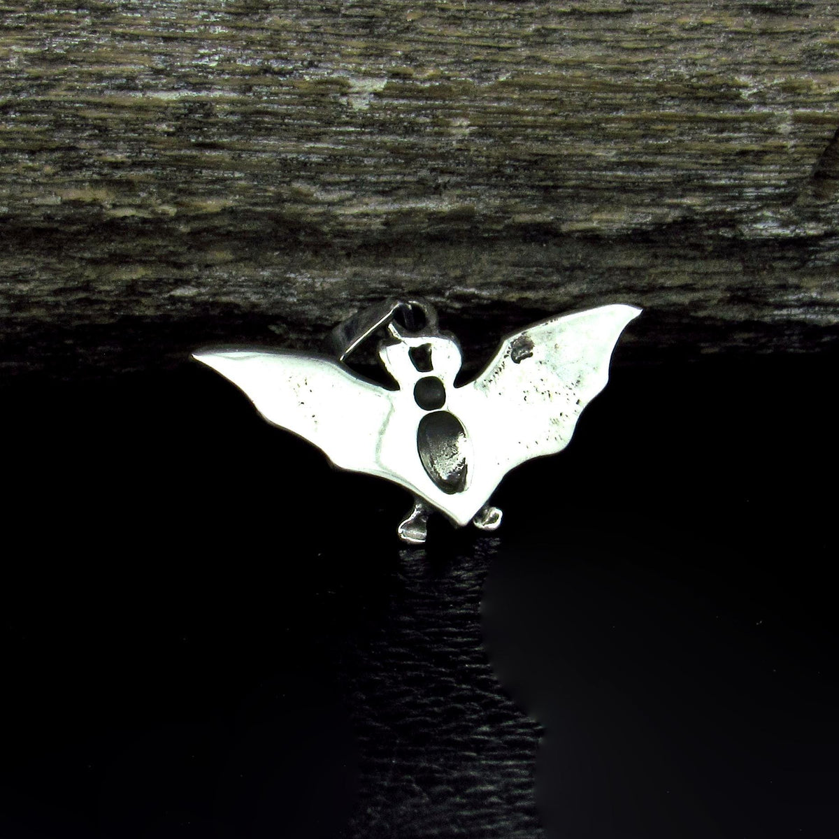 Solid 925 Sterling Silver Bat Pendant – Gothic Vampire Bat Necklace Charm, Witchy Animal Totem