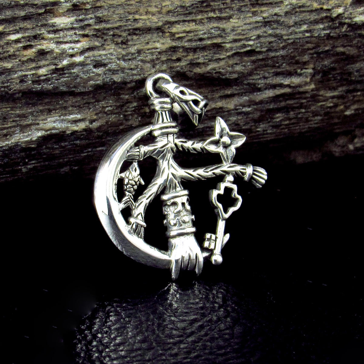 Solid 925 Sterling Silver Magickal Cimaruta Witch Charm Pendant, Pagan Protection Talisman
