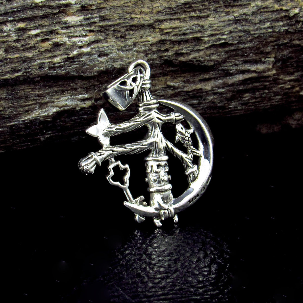 Solid 925 Sterling Silver Magickal Cimaruta Witch Charm Pendant, Pagan Protection Talisman