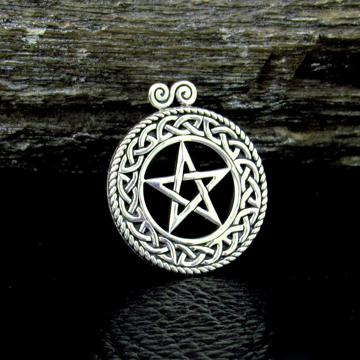 Solid 925 Sterling Silver Pentacle Pendant – Celtic Knot Wiccan Pentagram Amulet, Pagan Talisman